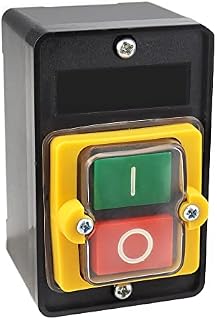 ComPDCVD Machine Switch Button Water Proof Motor On Off Switch AC220V/380V 10A Motor Start Stop Push Button for Mechanical Equipment Textile Machinery