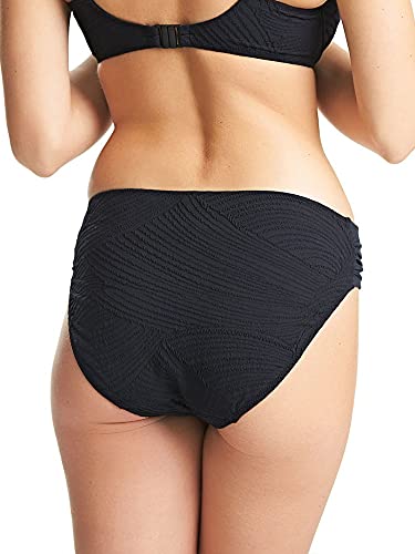 Fantasie Ottawa Mid Rise Gathered Bikini Bottom, L, Black #TOP1
