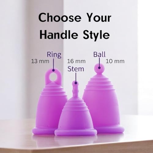 Image of Most Customizable Menstrual Cup with Stem Handle | MeLuna Me Luna | Comfortable Period Cup Reusable Cup | Tampon Pad Alternative for All Body Types | Classic