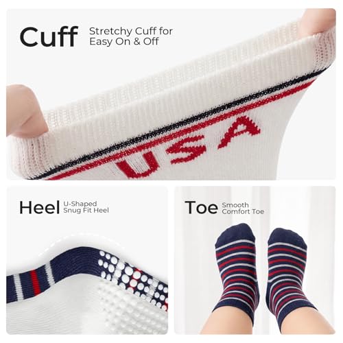 Image of Baby Non Slip Ankle Socks with Grippers for 0 Months-7 Years Old Walking Socks