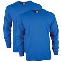 Gildan Unisex Adult Ultra Cotton Long Sleeve T-Shirt, Style G2400, Multipack, Royal (2-Pack), Medium