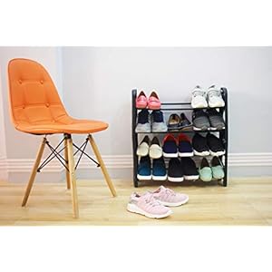Ebee Foldable Shoe Rack with 4 Shelves (Plastic Pipe)