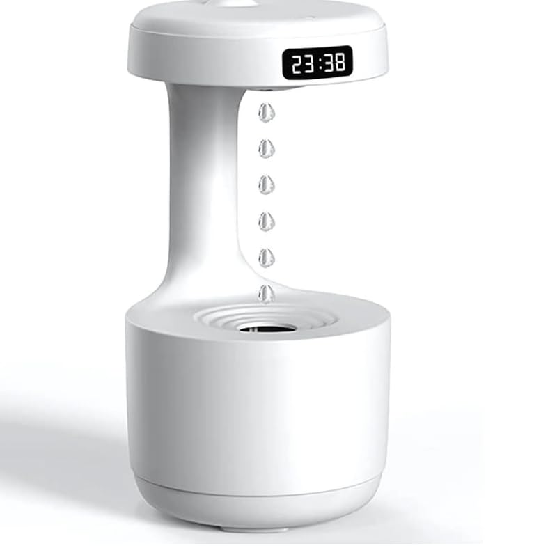 Drumstone 𝟏𝟓 𝐘𝐞𝐚𝐫 𝐋𝐨𝐧𝐠 𝐋𝐢𝐟𝐞 𝐖𝐚𝐫𝐫𝐚𝐧𝐭𝐲 Water Drop Humidifier 800ml with Anti Gravity Effect, Cool Mist Air Humidifier, LED Display, Night Lamp & Performance for Home & Office.-image-25