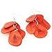 Red Dangle Tagua Earrings, Funky Eco Friendly Jewelry for Women, Lightweight and Handmade