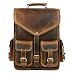 KomalC 15" Vintage Genuine Buffalo Leather Backpack Rucksack Travel Bag College BagSALE