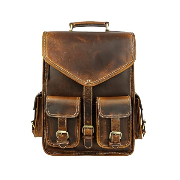 KomalC-Leather-Backpack-Rucksack-Travel-Laptop-Camping-Bag-for-Men-Women KomalC Leather Backpack Rucksack Travel Laptop Camping Bag for Men Women