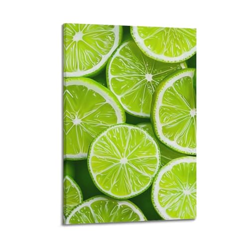Poster fruits verts 50x75 cm pour égayer un mur blanc sans cadre