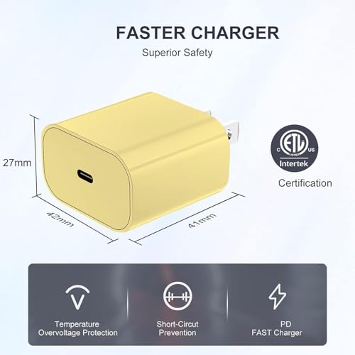 Image of iPhone Fast Charger,Type C Wall Charger Block Plug and 6ft USB C to Lightning Charging Cable Cord Long,Power Adapter Cube Brick Box for Apple iPhone 14 Pro Max /14 Plus /14 /13 /12 Mini /11 /XS Max /XR /iPad