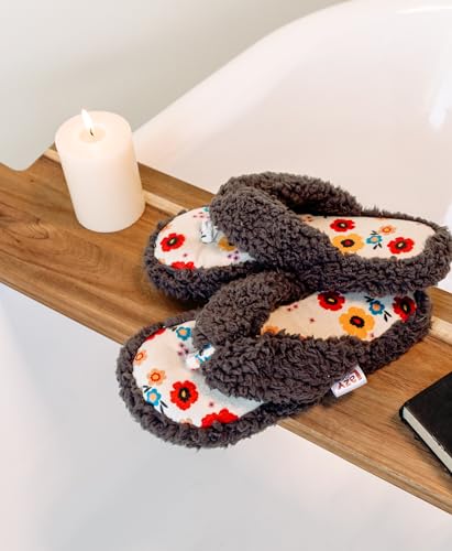 Lazy One Spa Flip-Flop Slippers for Women, Girls' Fuzzy House Slippers3