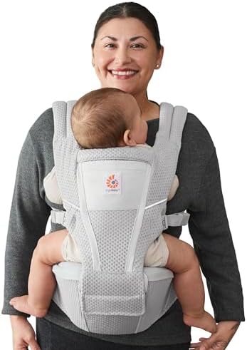Ergobaby Alta Hip Seat Baby Carrier for Babies and Toddlers 4-48 Months | 3-Position Convertible Ergonomic Baby Carrier, Storage Pocket, Sun Hood, Hip-Healthy Positioning, Fits 12-45 lbs, Pearl Grey