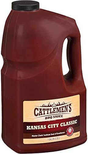 Cattlemen's Kansas City Classic BBQ Sauce, 1 gal - One Gallon Jug of Kansas City Barbecue Sauce, Perfect Tangy, Sweet Flavor for Pork, Wings, Chicken and More
