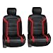 FH Group PU208REDBLACK102 Red/Black Leatherette Car Seat Cushions Airbag Compatible