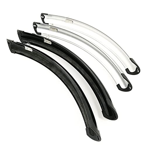 Błotniki, Błotnik rowerowy 700C Rower szosowy Przedni tylny błotnik Rower retro Ostre koło Błotnik rowerowy Praktyczne części rowerowe Srebrny Czarny (Color : Silver 1pair)