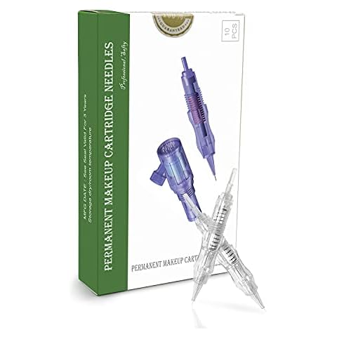 TATELF Tattoo Cartridges Needles - 10pcs Screw Needles 1RL for Permanent Makeup Machine Tattoo Eyebrow Eyeliner Lip Contour Cover