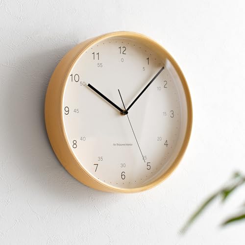 エア・リゾーム 掛け時計 おしゃれ 電波 直径28cm 電波時計 シンプル 北欧 ウォールクロック 電波掛け時計 FIKA(フィーカ) ナチュラル