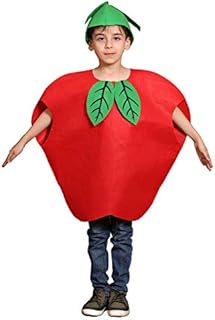Matissa Kids Fruits Vegetables Nature costumes Suits outfits Fancy Dress Party Boys Girls (Red Apple)