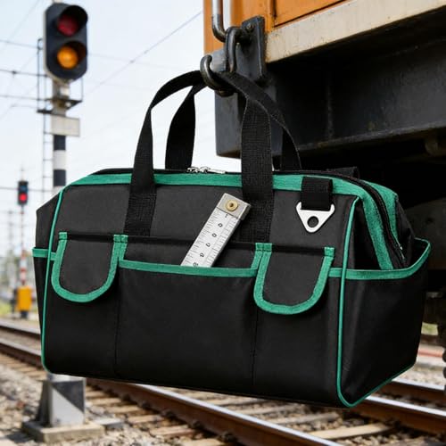 Sangles à cliquet rétractables intégrées sur ce sac à outils M - 6