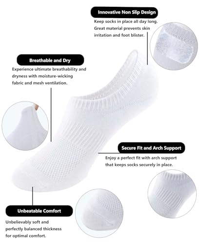 ACCFOD No Show Socks for Women Cotton Thin Low Cut Non Slip Invisible Liner Socks 6 Pairs2