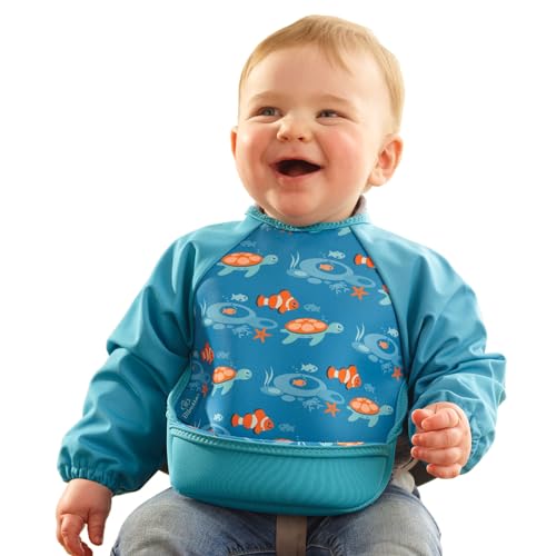 Bibetta Ultrabib Babete de neoprene com mangas raglan para bebés Tropical Fish