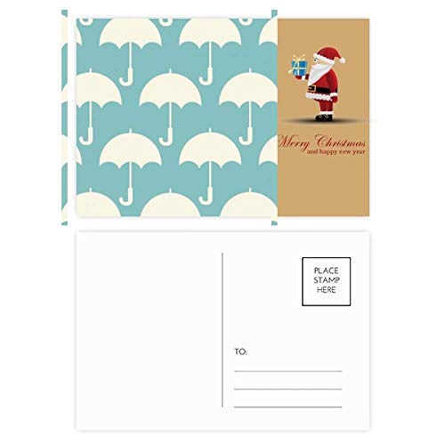 Cartes postales Père Noël au parapluie blanc en lot de 20 pièces pour vœux