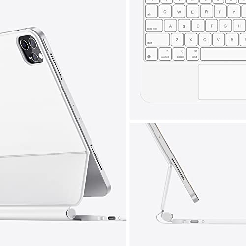 Hou Magnetic Floating Keyboard Case For Ipad Pro 12.9 (6Th Generation 2022), Slim Keyboard Cover With Multi-Touch, Soft White Backlight For Ipad Pro 12.9 5Th (2021), 4Th (2020), 3Rd (2018) Gen, White #TOP1