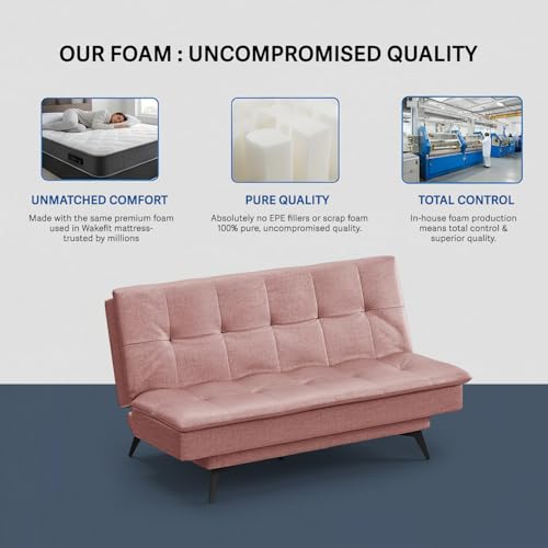 Image of Wakefit Flexia Sofa Cum Bed - Three Seater - Reflection Series Rose Brown
