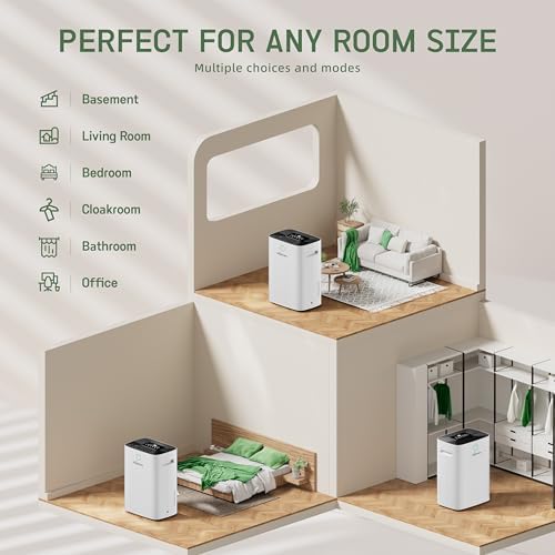Hogarlabs 100 Pint Dehumidifier for Basement & Bedroom, Covers 6000 Sq.Ft, with Drain Hose & Auto Humidity Control, Quiet for Home, Garage, Bathroom. — view 8