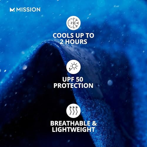 MISSION Original Cooling Towel- Evaporative Cool Technology, Cools Instantly When Wet, UPF 50 Sun Protection, for Sports, Yoga, Golf, Gym, Neck, Workout, 10” x 33”- Black (107102) - image 3