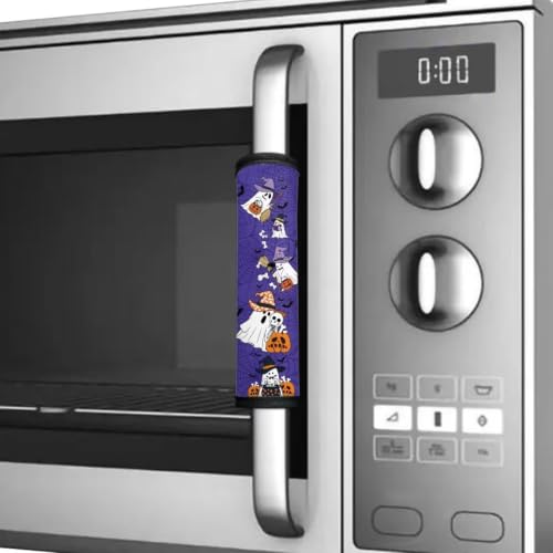 Image of Trick or Treat Refrigerator Door Handle Covers Ghost Fridge Door Handle Covers Set of 6 Oven Microwave Dishwasher Antiskid Protector Halloween Decor