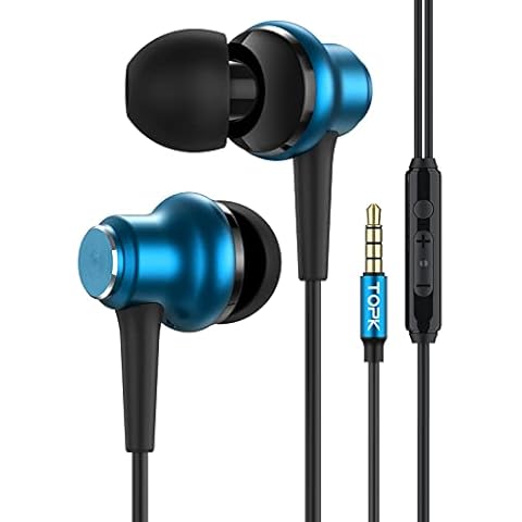 TOPK Earphones, In-Ear Headphones Earphones Wired with Microphone Bass High Definition 3.5mm Jack For iPhone iPad Smartphone Laptop Computer Tablet MP3 Player CD Player Cover