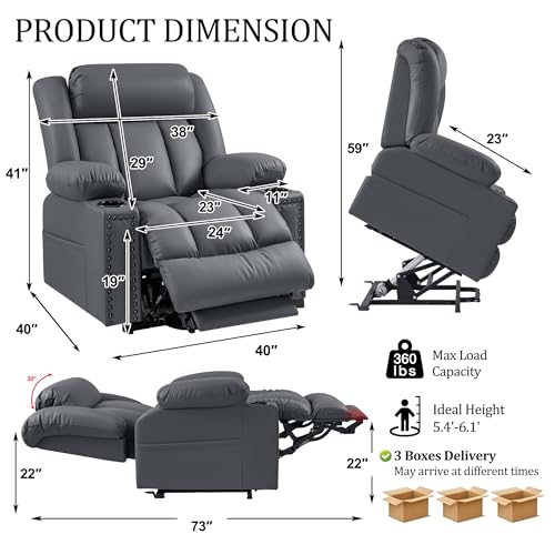 Sillón Plegable Lift Power Grande Gris miniatura 2