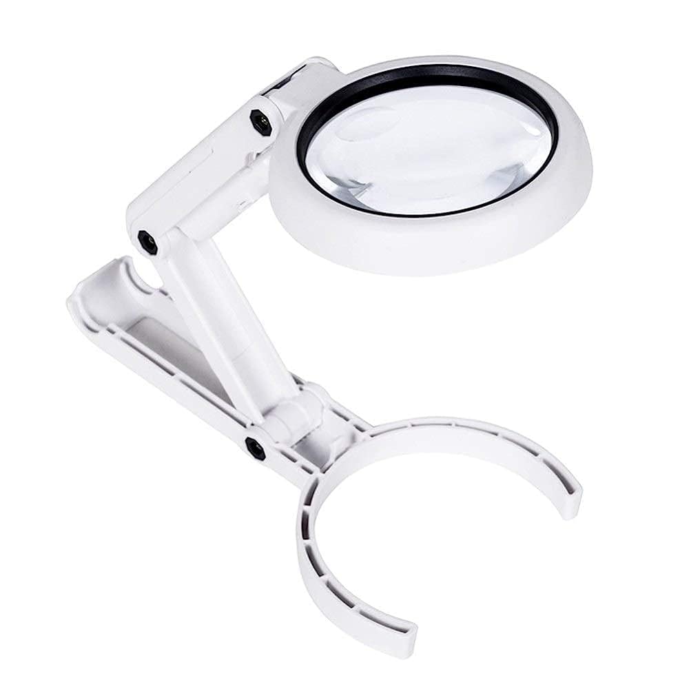 Lupa Z Podświetleniem Led, Lupa Do Czytania Bez Użycia Rąk 5X 11X, Lupa Z 8 Diodami Led Do Czytania, Biżuterii, Naprawy Elektroniki, Biała