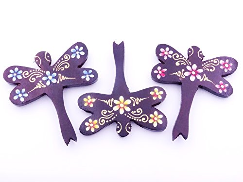 lot de 3 Magnet libellule papillon Bois Frigo Artisanal Animal wooden