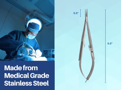 Image of ARTMAN Instruments Castroviejo Needle Holder 5.5 Inches Straight with Lock - Precision Dental & Surgical Micro Suturing Instrument, Stainless Steel (Pack of 2)