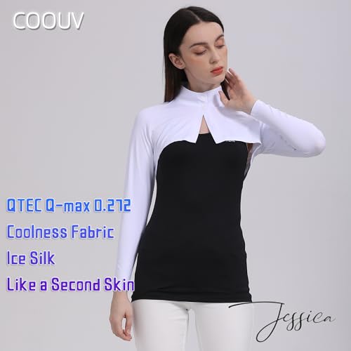 Ice Silk Cooling Fabric UPF50+ UV Sun Protection Lightweight Shawl Arm Sleeve Sport Shrug Golf Shirt3