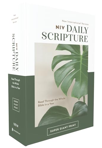 Niv, Daily Scripture, Super Giant Print, Paperback, White/Green, Comfort Print: 365 Days To Read Through The Whole Bible In A Year