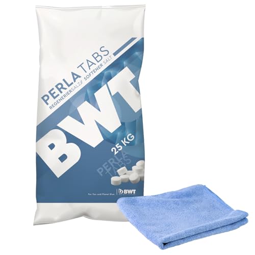 BWT Perla Tabs Regeneriersalz 25 kg 94239 inklusive kör4u Mikrofasertuch blau
