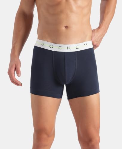 Image of Jockey NY16 Men Super Combed Cotton Elastane Stretch Solid Trunk with Ultrasoft Waistband (Pack of 2)