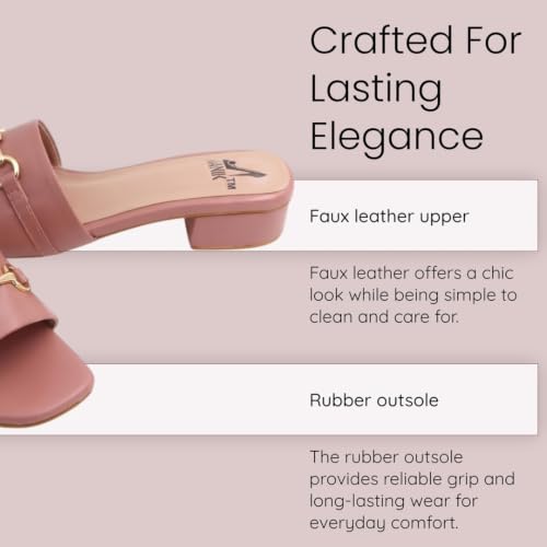 Image of MANIK Women's Fashion Block Heel Sandal | Faux Leather, Comfortable & Stylish Heels Sandals| Ideal for Office, Casual, Party & Formal Occasions 1.5 inches heel