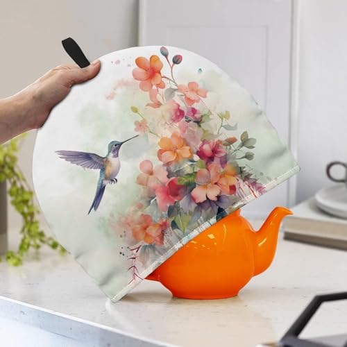 Image of Floral Tea Cozy Insulation Kitchen Accessory Hummingbird Tea Cozies Covers Kitchen Home Decorative Tea Pots Cozy for Keeping Warm