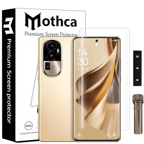 Image of Mothca Curved UV Tempered Glass Screen Protector for Oppo Reno 10 Pro Plus | Transparent | Pack of 1 | Full Screen Coverage with UV Installation Kit