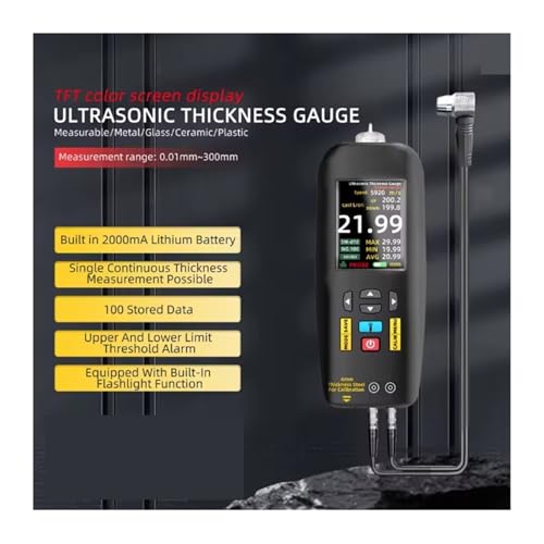 Thickness Gauge, Paint Thickness Gauge, Ultrasonic Cermet High Precision Composite Tester 0.01-300mm Resolution Detector for Cars miniatura 5