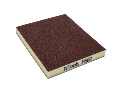 Ntools Gsd - Set Di 20 Spugne Abrasive Grana 600 | Spugne Abrasive Per Legno, Plastica, Metalli, Vernici, Primer E Altre Superfici | Utilizzabile A Se