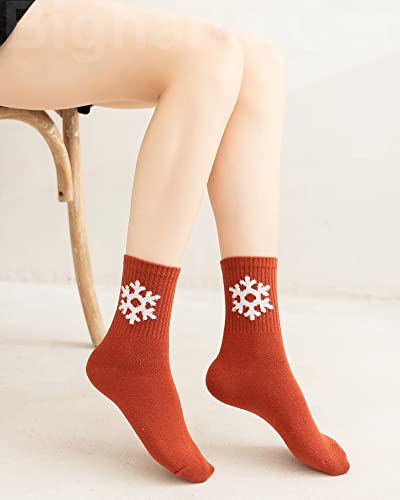 Image of IIG Women's Fashion Cute Cotton Socks Novelty Funny Above Ankle Crew Socks Holiday Gifts for Women 4 /5 Pairs