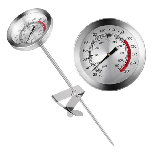LALADEFIEE Termómetro de de Acero Inoxidable para Freír y Cocinar Lectura Precisa y Rápida para Carne y Barbacoa Resistente y Fácil de Usar Cocina