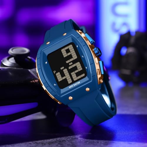 Image of findtime Digital Watches for Elderly Men, Large Face Voice Talking Watch with English Speaking LED Backlight Big Number Easy to Read Timer Alarm 5ATM Waterproof