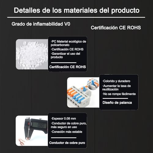 Miniatura 6 de Joyelec 56 Piezas Conectores Eléctricos,Adecuado Para 0.08-2.5 4.0 Mm Cables,250v,32a,Conectores De Empalme De Cable Compactos,Bloques De Conexión Eléctrica