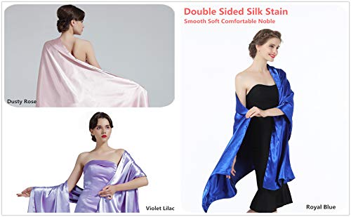 Satin Warp Scarf Shawl Bridal Stole Wedding Silky Shrug for Women's Evening Prom Party4