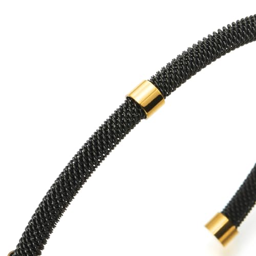 COOLSTEELANDBEYOND Thin Stainless Steel Mesh Cable Cuff Bangle Bracelet with Tube Beads, for Men Women2