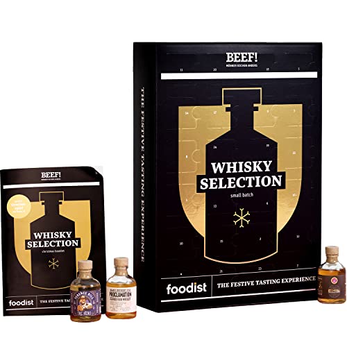 Foodist BEEF! Whisky Adventskalender 2022 exklusive Whiskeys aus Europa - ausgefallenes Geschenk-Set 24 x 50ml Miniaturflaschen inkl. Cocktailrezepte und Tasting-Guide Geschenk für Männer und Frauen Cover